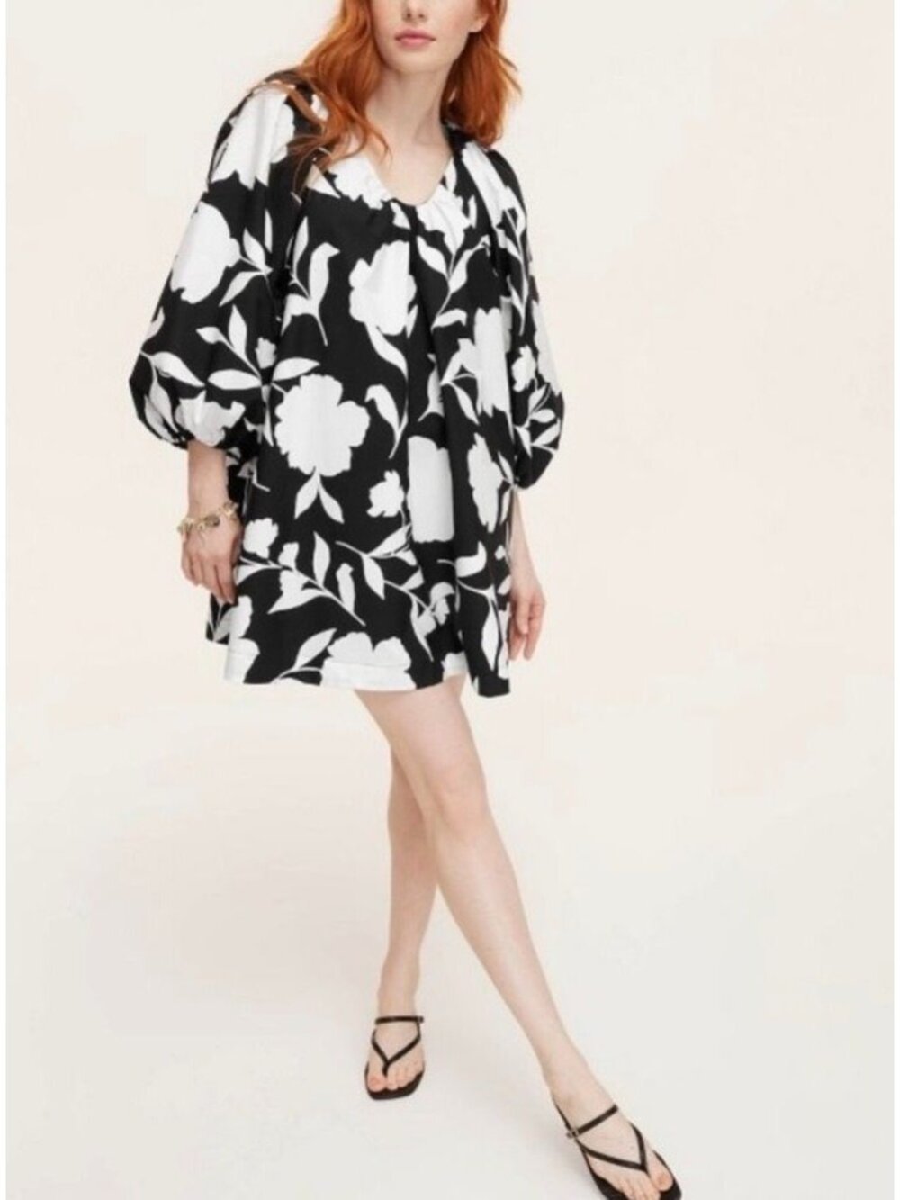 NWT Kate Spade x Target Classic Rose Poplin Black White Floral Mini Dress Small
